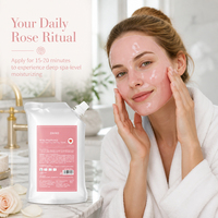 Masque Gel Visage Éclaircissant et Nourrissant à l'Extrait de Rose Naturelle et à l'Huile de Jojoba, Idéal pour Tous Types de Peau, Prix Abordable