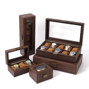 Boîtes de présentation et de rangement pour montres en cuir PU texturé effet écorce, à 2, 3, 6, 10, 24 et 12 compartiments - Product Image 1