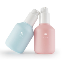 Flacon cosmétique de luxe en plastique vert 150 ml, flacons cosmétiques verts pour sérum et crème pour le visage, bouchon à clapet