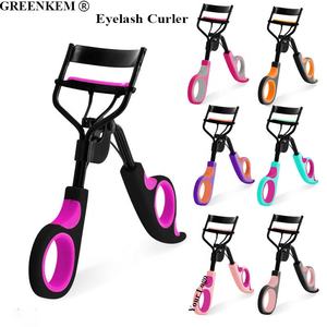 ที่ดัดขนตาแบบพกพาทำจากเหล็กคาร์บอนแบบสองสีด้ามด้ามด้ามซิลิโคนมีหลายสีให้เลือก - Product Image 1