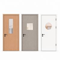Portes coupe-feu en bois et acier inoxydable avec impression par transfert à grain de bois, style postmoderne chinois, vente directe usine