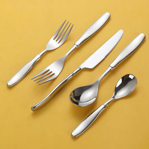 Customized 18 10 Stainless Steel Cutlery Set For Kids And Adults Food Grade Thickened Tableware <b>Knife</b> Fork Spoon Solid Color - Product Image 1