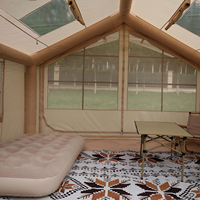 Tente de camping gonflable portable, imperméable, pour 2 à 6 personnes, ouverture rapide, en PVC Oxford épais avec maille, une chambre, pour le tourisme en plein air
