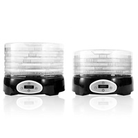 Déshydrateur alimentaire numérique professionnel à 6 plateaux pour les boissons sèches maison, les mélanges de sentiers, et plus encore, ventilateur monté à l'arrière, noir