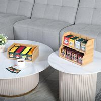 Organisateur de sachets de thé en bambou empilable à 3 couches Support de rangement pour sachets de thé Boîtes à thé en bois