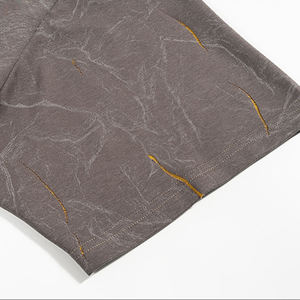 เสื้อยืดผู้ชายผ้าฝ้ายโพลีเอสเตอร์คอกลมทรงครอปพิมพ์ลายสายฟ้า - Product Image 5