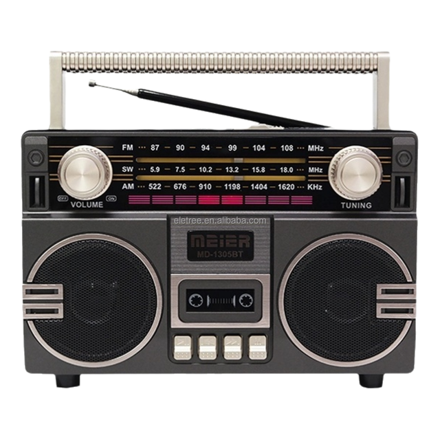 ELETREE M-1305BT M-1305BT-S Retro Solar Wireless Bt Built-in Speaker Rechargeable USB TF MP3 Music Player Portable Radio