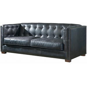 Canapé Chesterfield 2 places de haute qualité en cuir véritable, offrant un design élégant, un assise confortable et un luxe durable. - Product Image 1