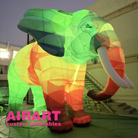 Mascotte d'éléphant gonflable mignonne, ballon de dessin animé d'éléphant rose gonflable pour décoration de fête à thème