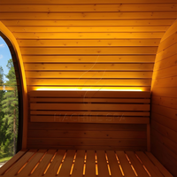 Hachillspa Outdoor Oval Cube Sauna Glastür in voller Länge Premium Schwarzes Schindel dach Thermo Massivholz 4-6 Personen Kapazität