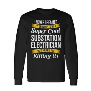 Camiseta de manga larga para electricista de subestación, diseño súper genial para trabajadores de la industria eléctrica - Product Image 2