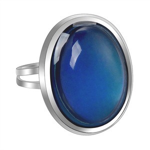 Gran joyería Bohemia termocrómica, venta al por mayor, anillos de piedras preciosas mixtas ajustables de plata Vintage para lote de mujeres - Product Image 4