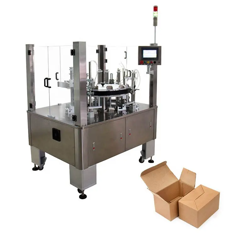 Gemakkelijk Bedienen Automatische DDU-50 Verticale Roterende Cosmetica Kartonnen Verpakking Machine
