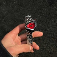 Montre en quartz Y2K Cyberpunk Dragon Scale avec cadran triangulaire irrégulier