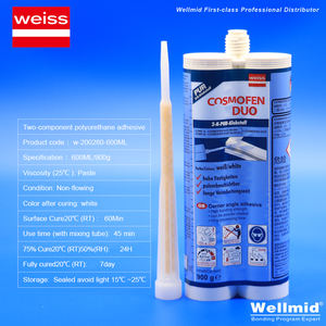 Adhésif polyuréthane PUR bicomposant Weiss sans solvant blanc 600 ml pour le travail, l'emballage, le collage du métal, du PVC rigide, du plâtre et des fibres - Product Image 5