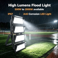 Reflector LED de Alta Potencia de 2000W con Visera Antideslumbrante, Diseño IP67, Garantía de 5 Años, Construcción de Aluminio, Ángulo de Haz de 15-120 Grados