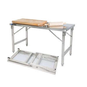 Meubles de cuisine commerciaux Heavybao, fabrication en acier multifonctionnelle, table en acier inoxydable, plan de travail pliable - Product Image 3