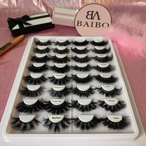 Qingdao Black Cotton Band Full Strip Lashes produttori fornitori di ciglia finte seta coreana 5d 25mm faux mink eyelash
