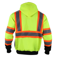 Sweat à Capuche Thermique Polaire Réfléchissant Classe ANSI 3 avec Capuche Détachable, Sweatshirt de Sécurité Haute Visibilité en Polyester, Support de Logo Personnalisable