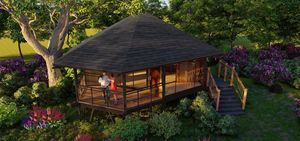 Lourd Préfabriqué Lodge Maison En <span class=keywords><strong>Bois</strong></span> Villa Salon <span class=keywords><strong>Jardin</strong></span> Terrasse Extérieur Log Cabin Loisirs Chambre Salle De Bains Resort Camp <span class=keywords><strong>Chalet</strong></span> - Product Image 3