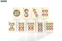 Fichas de Mahjong Acrílicas de Alto Brillo Golden Harvest con Diseño de Flores de las Cuatro Estaciones, Pavo Real, Rana y Joker para Juego Familiar Oriental