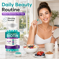 Gummies de croissance capillaire à la biotine avec collagène et kératine 255000 MCG Formule haute puissance Marque privée Vente en gros OEM ODM