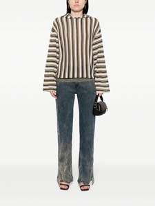 Pull tricoté à manches longues rayé zèbre personnalisé à la mode, pull à capuche décontracté, pull pour hommes - Product Image 2