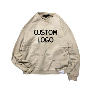 <span class=keywords><strong>Sweat</strong></span>-shirt de luxe lourd 100% coton pour homme <span class=keywords><strong>Sweat</strong></span>-shirt ras du cou personnalisé entièrement vieilli - Product Image 4