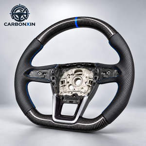 Volant personnalisé en cuir et fibre de carbone pour Audi A1 A3 A4 A5 A6 A7 RS R8 RS3 C7 Q5 Q7 S3 S5 8V B8 B9 S4 Q3 Q8 TT sans Airbag - Product Image 4