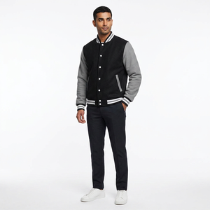 2026 New Custom <b>Long</b> Sleeve Stand Collar Front Logo Streetwear Letterman Varsity <b>Jacket</b> for <b>Men</b> - Product Image 1