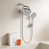 Système de Douche Haute Pression à Double Pommeau avec Filtration Intégrale de l'Eau, 6 Modes de Jet, Cartouche Filtrante 210g KDF+Sulfite de Calcium