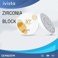 Bloc de zircone multicouche IVISTA UT 60% translucide 650MPa sans teinture pour laboratoire dentaire