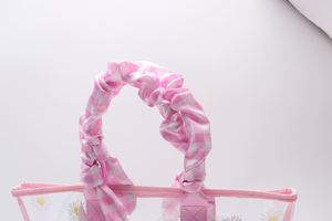 กระเป๋าหิ้วพีวีซีใสลายดอกเดซี่แบบเปิดได้ กันน้ำ พกพาสะดวก ใช้ซ้ำได้ เหมาะสำหรับฤดูร้อน ฤดูใบไม้ร่วง ฤดูหนาว ฤดูใบไม้ผลิ ใช้ได้ทุกวัน ทำเองได้ สำหรับผู้หญิง - Product Image 2