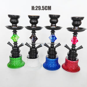 2パイプ28cmストック小型アラブ格安水タバコ鉄製メタルベビーシーシャ - Product Image 2