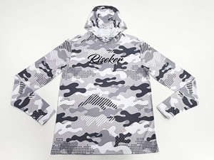 Magliette da Sole a Maniche Lunghe con Cappuccio per Pesca UPF 50, Protezione UV da <span class=keywords><strong>Spiaggia</strong></span> per Uomo con Fori per i Pollici, Camouflage Digitale Bianco Neve - Product Image 5