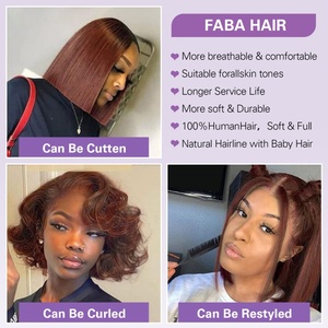 Fh Trực Tiếp Bán Buôn #35 Màu Sắc Tốt Khối Lượng 2x6 <span class=keywords><strong>Bob</strong></span> Tóc Giả Ren Trong Suốt Tóc Con Người Tóc Giả Ren Phía Trước Tóc Giả - Product Image 6