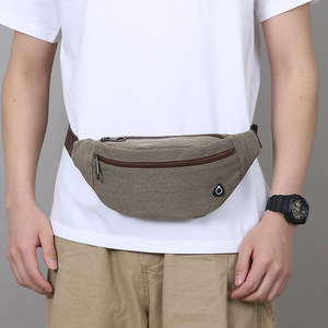 Men's Chest Bag Canvas Waist Bag Durable Outdoor Everyday Use Brown Black Military Green Khaki Solid Color - Product Image 3