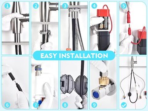 Robinet de cuisine moderne en acier inoxydable 304, extractible, de luxe, haut de gamme, en acier inoxydable brossé, luxueux - Product Image 2