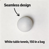 Balles de tennis de table blanches en ABS sans couture de 40 mm, qualité compétition durable, utilisation du logo du client, OEM blanc
