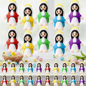 Pafu 5 pièces PVC Cadeaux religieux classiques, décorations pour œufs de Pâques, faveurs de baptême, souvenirs, figurines miniatures de la Vierge Marie - Product Image 1