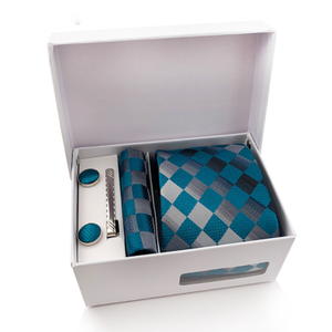 High Quality Necktie With <b>Gifts</b> <b>Box</b> Pocket Square Cufflinks Tie Clip Set for Wedding - Product Image 4