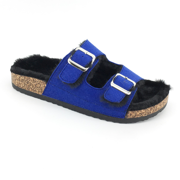 2021 новейшие фабричные шлепанцы с двумя пряжками из искусственного меха, сандалии, тапочки для девочек с подошвой из ЭВА