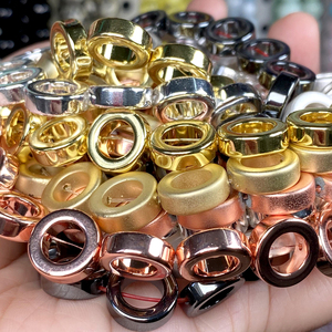 Pietra di ematite naturale rosa KC placcato in oro 12mm perline a cerchio cavo distanziatore per gioielli che si adattano accessori per bracciali fai da te - Product Image 5