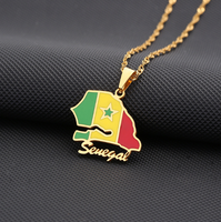 Collier en acier inoxydable avec carte du Burundi et drapeau national, série cartes de pays, pendentif décoratif tendance, souvenir, cadeau