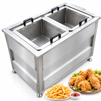 Friteuse semi-automatique professionnelle en acier inoxydable pour frites, poulet frit et anneaux d'oignon