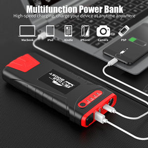 Portabel 24000mah 4000A puncak Auto baterai Booster mobil lompat Starter lampu LED 6 1 Jumper 4000 + Br Port 12V pompa udara ban 4000 + - Product Image 2