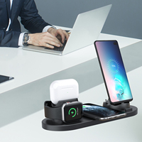Nouvellement titulaire téléphone multifonctionnel 4 en 1 chargeur sans fil charge rapide Station de bureau je regarde CE Rohs chargeur de montre intelligente