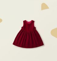 Robe sans manches en velours pour filles, robes de princesse trapèze pour enfants, vêtements à la mode pour enfants, automne