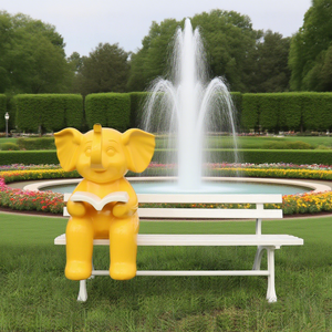 Banc sculpté d'éléphant en résine colorée personnalisée détail artistique peint à <span class=keywords><strong>la</strong></span> main siège d'art public extérieur centre commercial <span class=keywords><strong>zoo</strong></span> parc à thème - Product Image 5