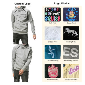 เสื้อสเวตเชิ้ตผู้ชายแบบปกติใส่ในฤดูใบไม้ร่วงเสื้อสเวตเตอร์มีฮู้ดสองด้านมีซิปคอปักโลโก้ได้ตามต้องการขนาดใหญ่ไม่100% - Product Image 3